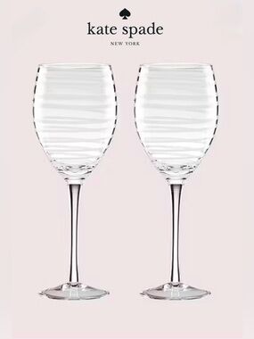 Lenox Kate Spade Charlotte Street White Wine Glass Set NIB